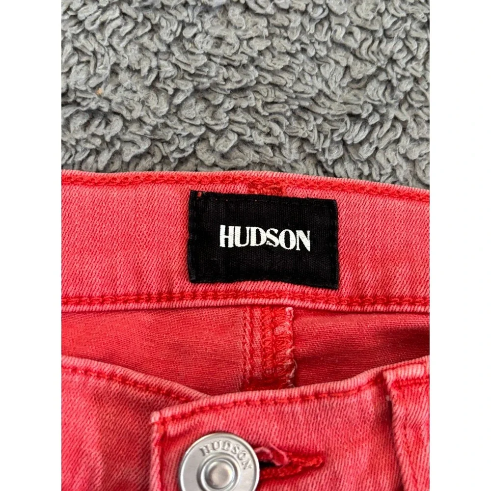 Hudson Jeans Womens 27 Krista Ankle Super Skinny Coral Pink Beach Summer Preppy